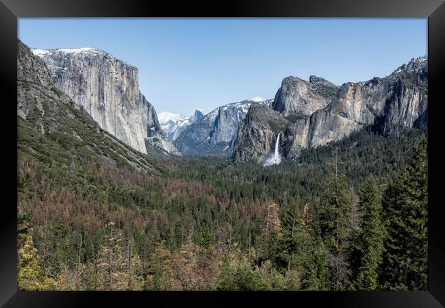 Tunnel View of Yosemite During Spring Framed Print by Belinda Greb