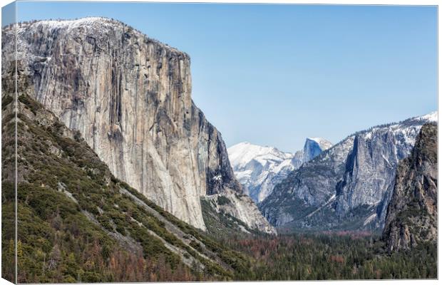 El Capitan, Half Dome and Sentinel Rock from Tunne Canvas Print by Belinda Greb