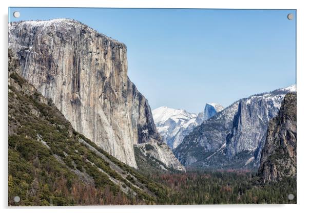El Capitan, Half Dome and Sentinel Rock from Tunne Acrylic by Belinda Greb