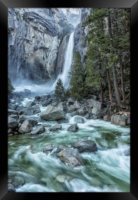 Lower Yosemite Falls Framed Print by Belinda Greb