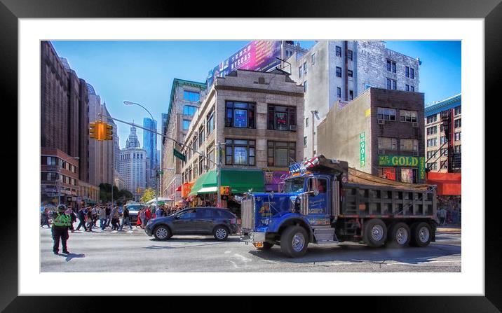 New York City Street Tableau Framed Mounted Print by peter tachauer