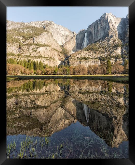 View of Yosemite Falls from Cook's Meadow Framed Print by Belinda Greb