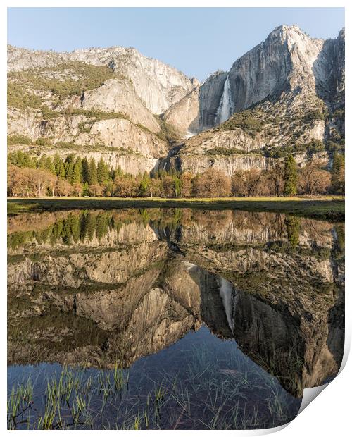 View of Yosemite Falls from Cook's Meadow Print by Belinda Greb