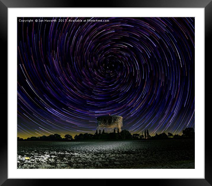 Jodrell Bank Vortex Star Trails Framed Mounted Print by Ian Haworth