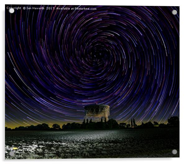 Jodrell Bank Vortex Star Trails Acrylic by Ian Haworth