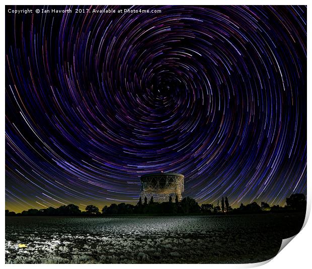 Jodrell Bank Vortex Star Trails Print by Ian Haworth