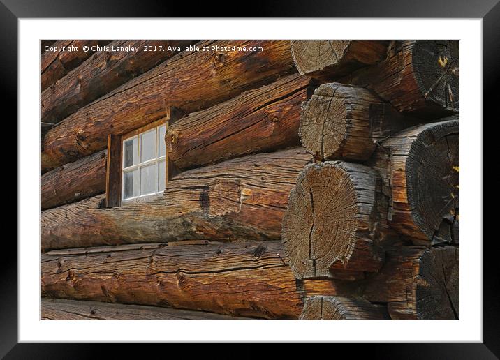Old hand-cut log barn, 108 Mile Ranch, BC, Canada Framed Mounted Print by Chris Langley