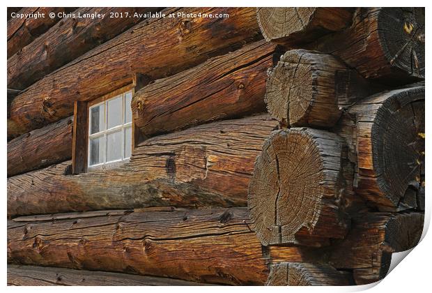 Old hand-cut log barn, 108 Mile Ranch, BC, Canada Print by Chris Langley