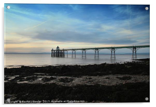 A Serene Evening at Clevedon Pier Acrylic by RJ Bowler