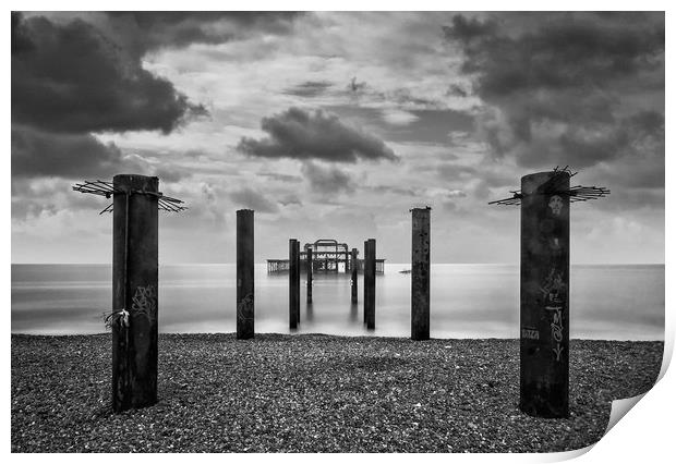 Brighton west pier Print by Tony Bates