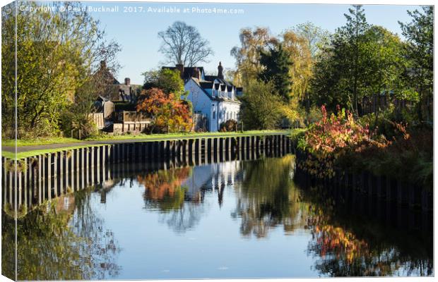 Droitwich Canal Reflections Canvas Print by Pearl Bucknall