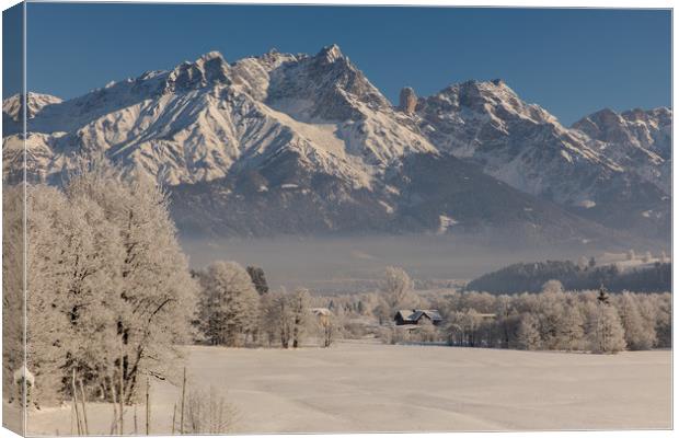 Lofer mountains in winter Canvas Print by Thomas Schaeffer