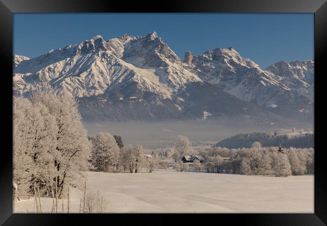 Lofer mountains in winter Framed Print by Thomas Schaeffer