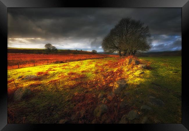 Approaching storm over Brecon, South Wales UK Framed Print by Leighton Collins