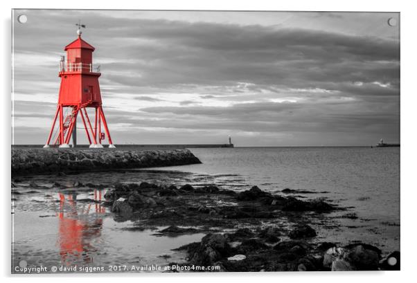 South shields Groyne lighthouse Acrylic by david siggens