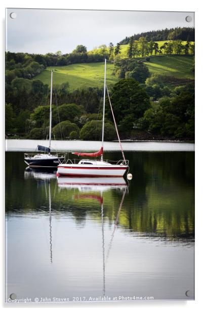 Reflections on Lake Ullswater Acrylic by John Stoves