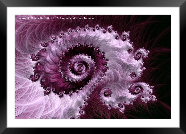 Purple Lace Fractal Framed Mounted Print by Ann Garrett