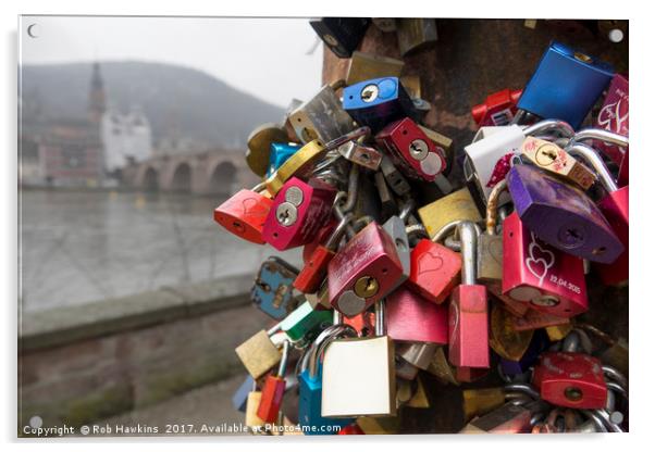 Heidelberg Love Locks  Acrylic by Rob Hawkins