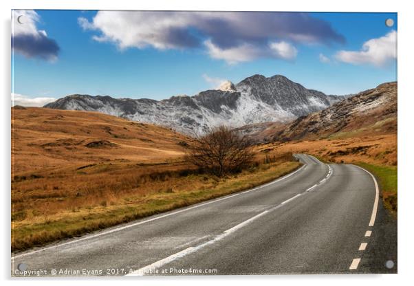 Wnter Scenery Snowdonia Acrylic by Adrian Evans