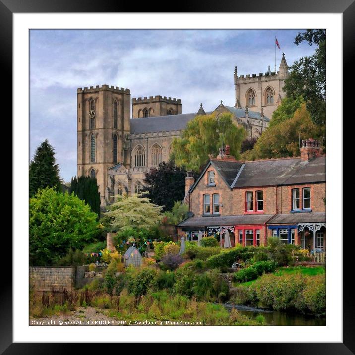 "Ripon Cathedral through the trees" Framed Mounted Print by ROS RIDLEY