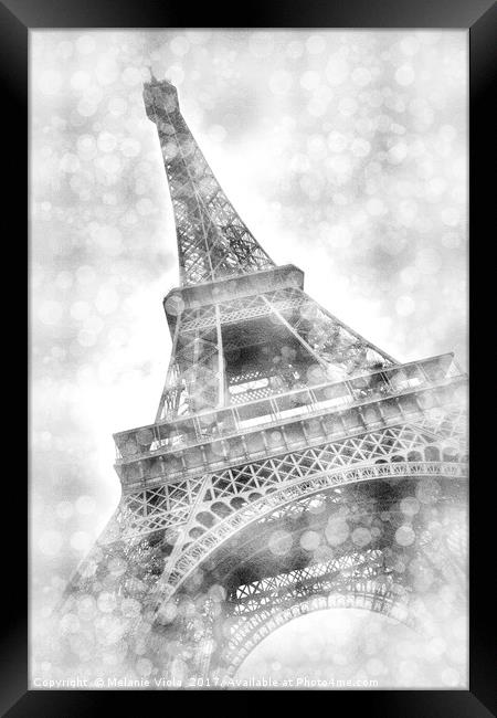 EIFFEL TOWER Dreamily | silver  Framed Print by Melanie Viola