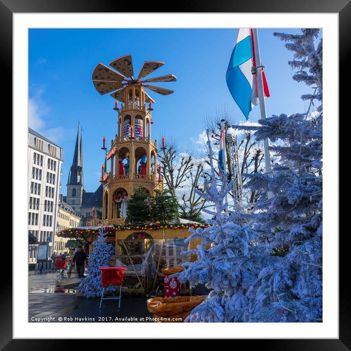 Luxembourg winter turbine  Framed Mounted Print by Rob Hawkins
