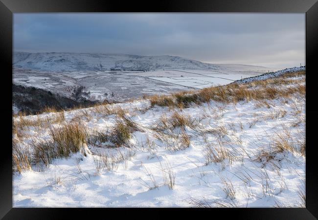 Snowy morning in the Peak District Framed Print by Andrew Kearton