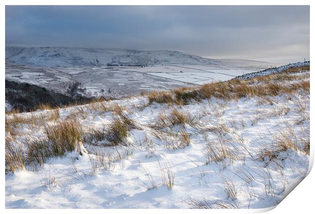 Snowy morning in the Peak District Print by Andrew Kearton