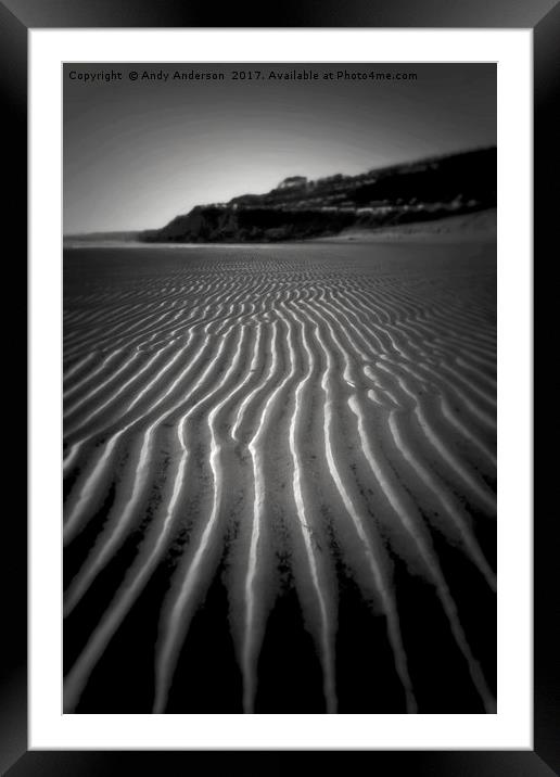 Kinghorn, Fife Beach Textures, Lines, Curves & Con Framed Mounted Print by Andy Anderson