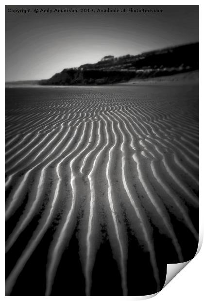 Kinghorn, Fife Beach Textures, Lines, Curves & Con Print by Andy Anderson