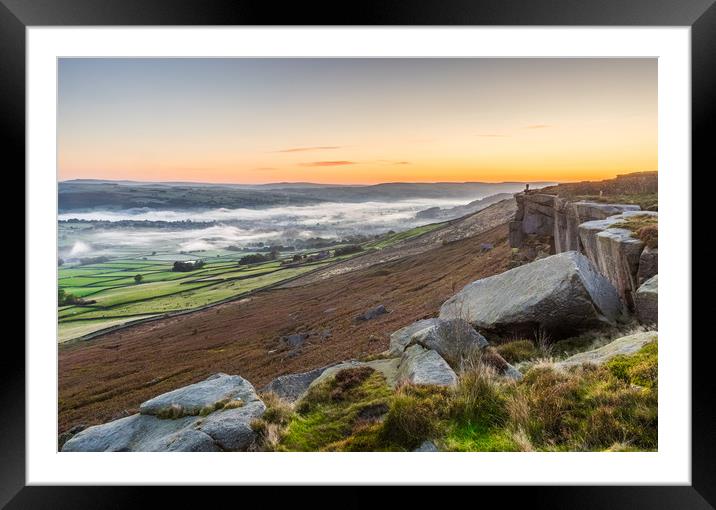 Misty Morning in the Aire Valley Framed Mounted Print by Tony Keogh