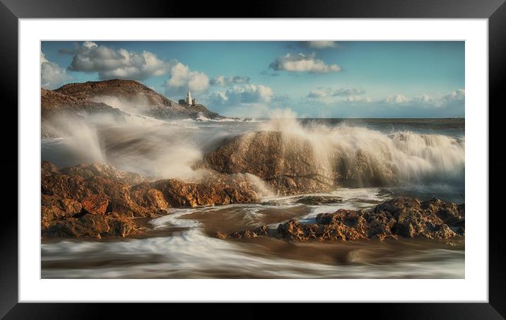Crashing waves Framed Mounted Print by Leighton Collins