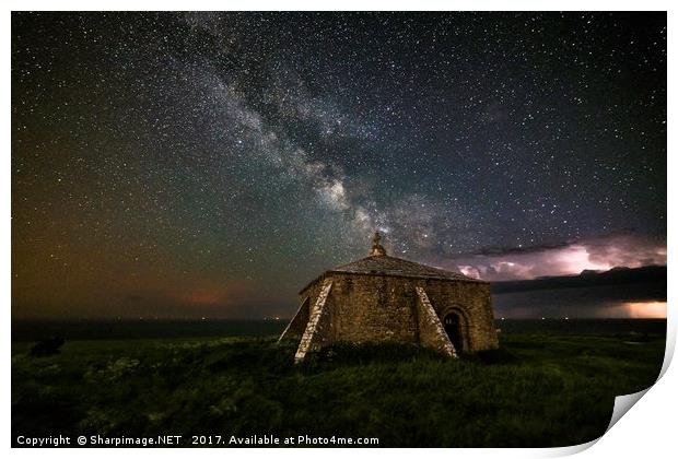 St Aldhelm's Chapel Milky Way Print by Sharpimage NET