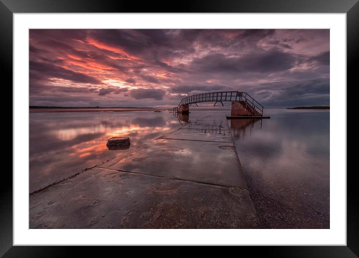 Belhaven Bridge Sunset Framed Mounted Print by overhoist 