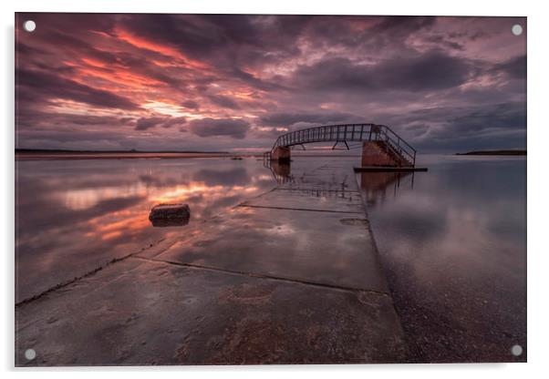 Belhaven Bridge Sunset Acrylic by overhoist 