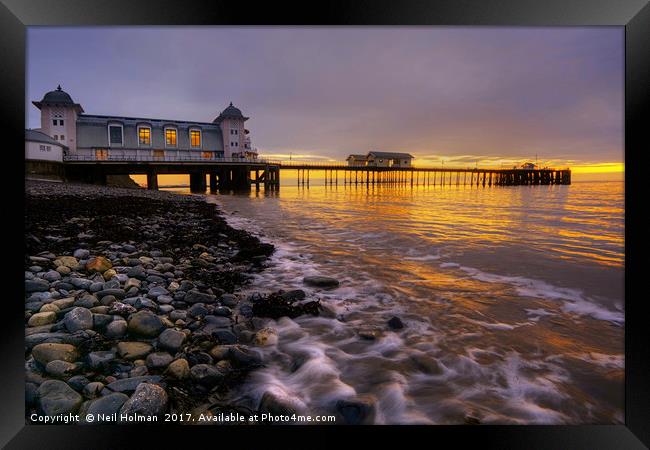 Penarth Pier Sunrise Framed Print by Neil Holman