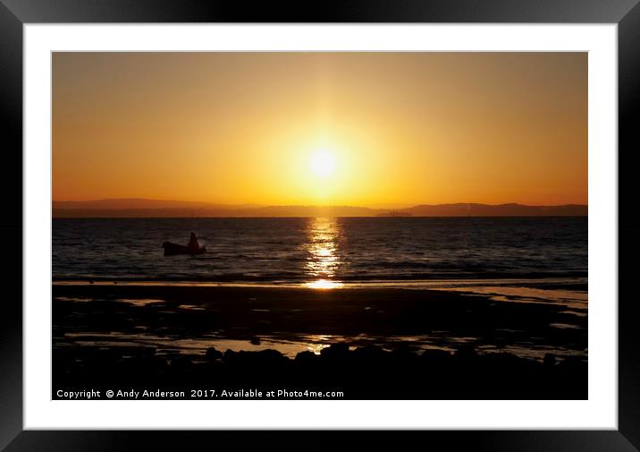 Edinburgh Sunset on the Firth of Forth Framed Mounted Print by Andy Anderson