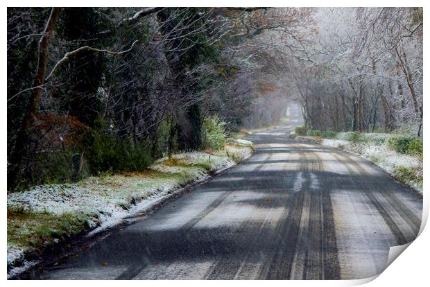 Frosty Roads Print by Kelly Bailey