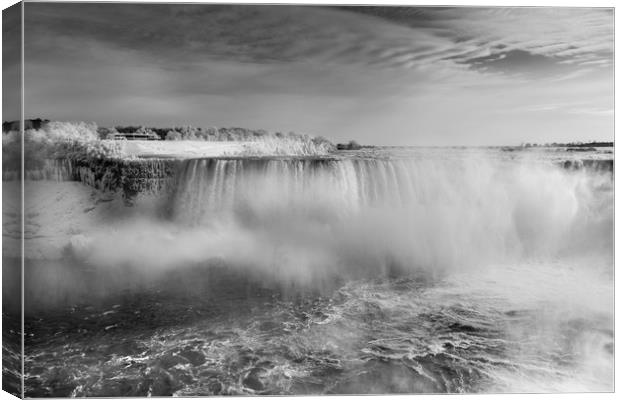 Niagara Falls, Toronto in black and white Canvas Print by Chris Warham