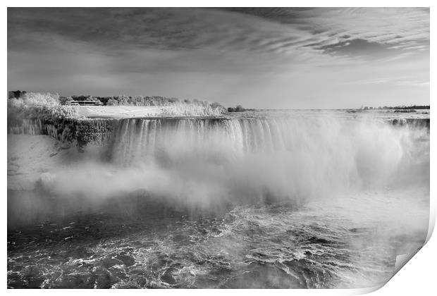 Niagara Falls, Toronto in black and white Print by Chris Warham