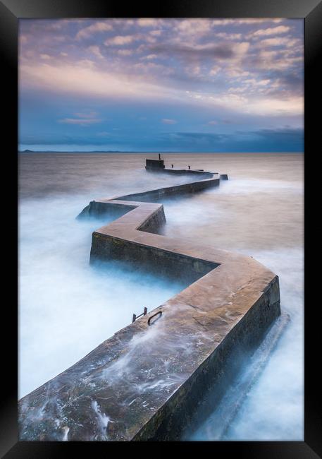 Breakwater at St Monans Framed Print by George Robertson