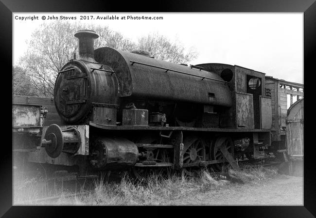 Steam Train Graveyard, at Tanfield Railway Framed Print by John Stoves