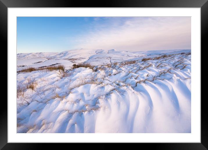 Peak District snowdrifts Framed Mounted Print by Andrew Kearton