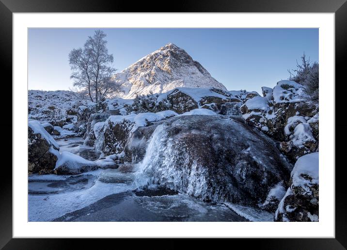 Buachaille waterfall Framed Mounted Print by Sam Smith
