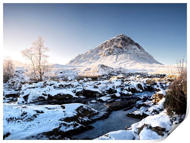 Buachaille in the snow Print by Sam Smith