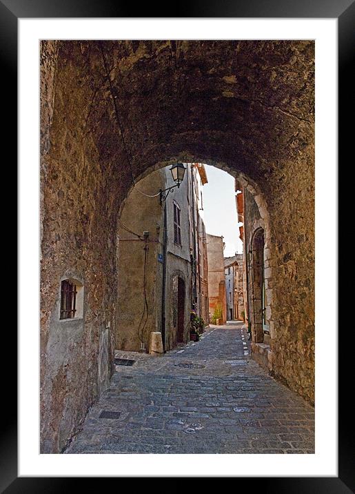 Old French Alleyway Framed Mounted Print by Jacqi Elmslie