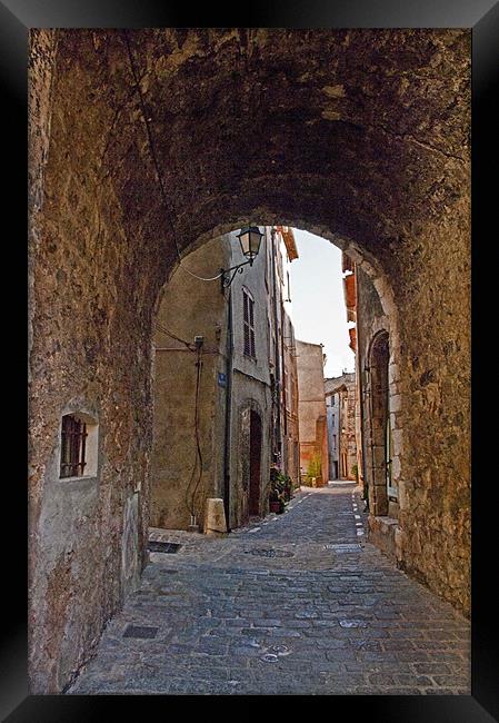 Old French Alleyway Framed Print by Jacqi Elmslie