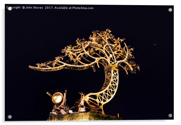 The Shadows in another light, Metal tree sculpture Acrylic by John Stoves