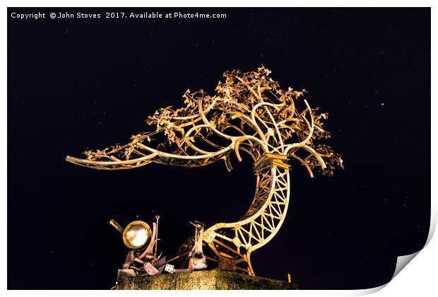 The Shadows in another light, Metal tree sculpture Print by John Stoves