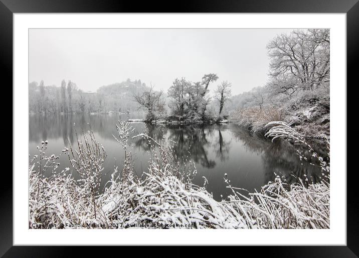 It's all frosty around the lake Framed Mounted Print by Fabrizio Malisan